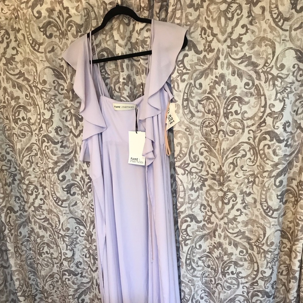 NWT Lavender Fame and Partners Long Wrap Dress, Size 6, wedding guest, prom - Picture 4 of 10